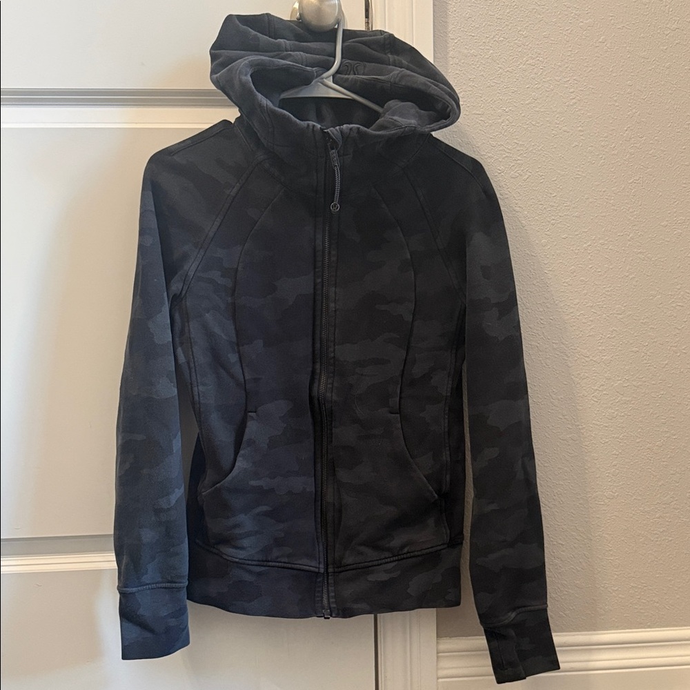 Women 6 scuba hoodie light cotton fleece camo